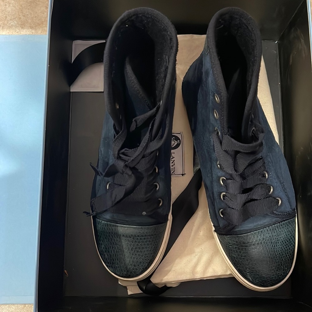 Lanvin Suede High Top Sneakers